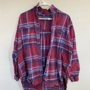 BDG burgundy flannel
